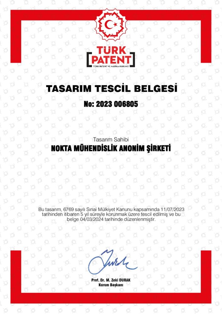 Metal Detector Design Registration Certificate • Türkiye